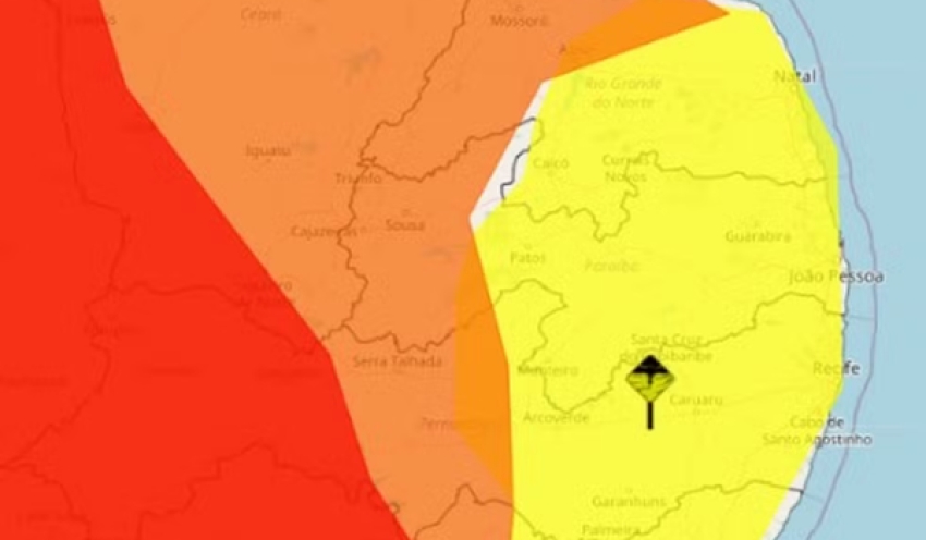 Chuvas intensas: mais de 150 cidades da PB estão sob alerta do Inmet