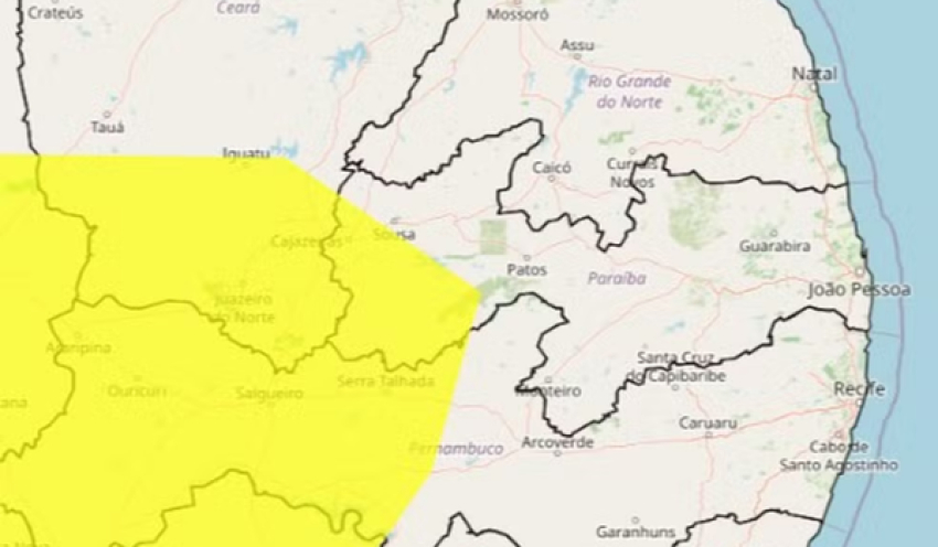 Inmet emite alerta de baixa umidade do ar para mais de 35 cidades da Paraíba