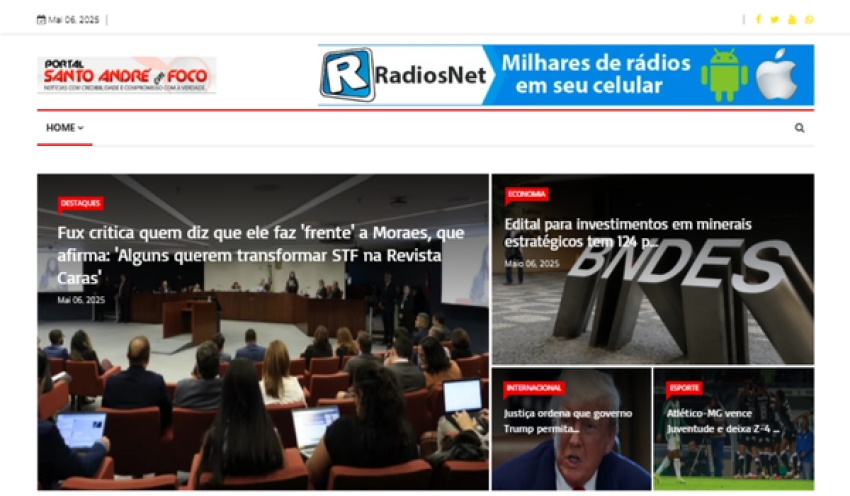 Relação de matérias publicadas no Portal Santo André em Foco hoje, 06 de Maio de 2025