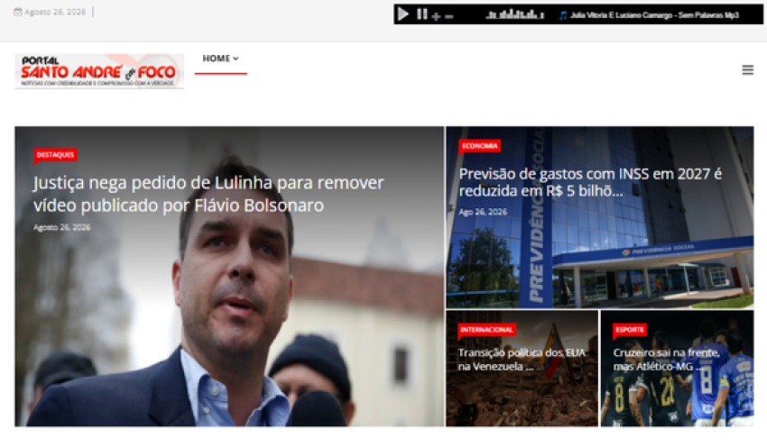 Relação de matérias publicadas no Portal Santo André em Foco hoje, 26 de Agosto de 2026