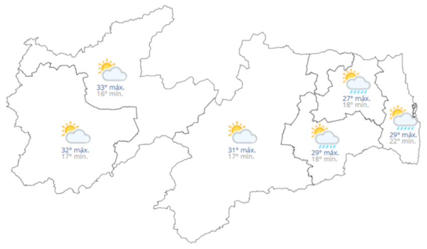 Previsão do tempo hoje, 25 de Julho de 2026
