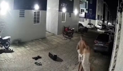 Câmera de segurança grava personal trainer agredindo mulher em condomínio de João Pessoa