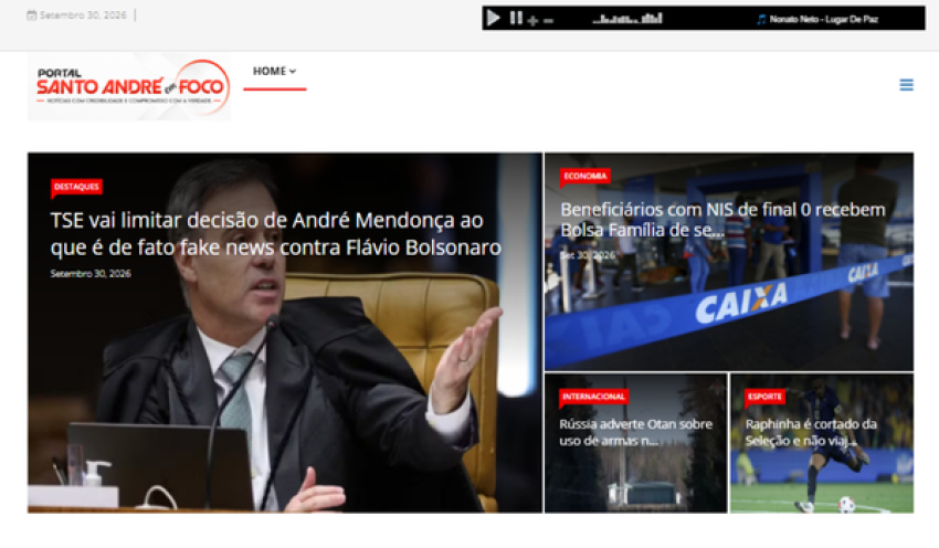 Relação de matérias publicadas no Portal Santo André em Foco hoje, 30 de Setembro de 2026