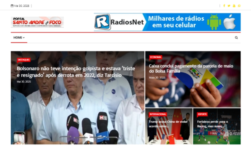 Relação de matérias publicadas no Portal Santo André em Foco hoje, 30 de Maio de 2025