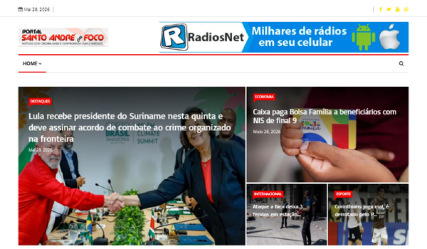 Relação de matérias publicadas no Portal Santo André em Foco hoje, 28 de Maio de 2026