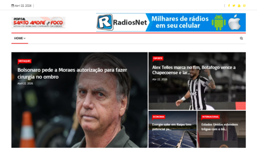 Relação de matérias publicadas no Portal Santo André em Foco hoje, 22 de Abril de 2026