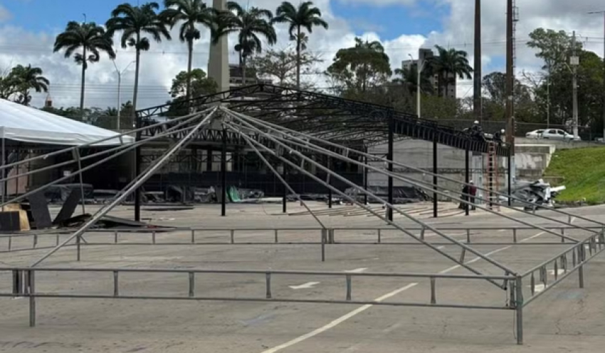 Montagem de estrutura do São João 2026 de Campina Grande tem início no Parque do Povo