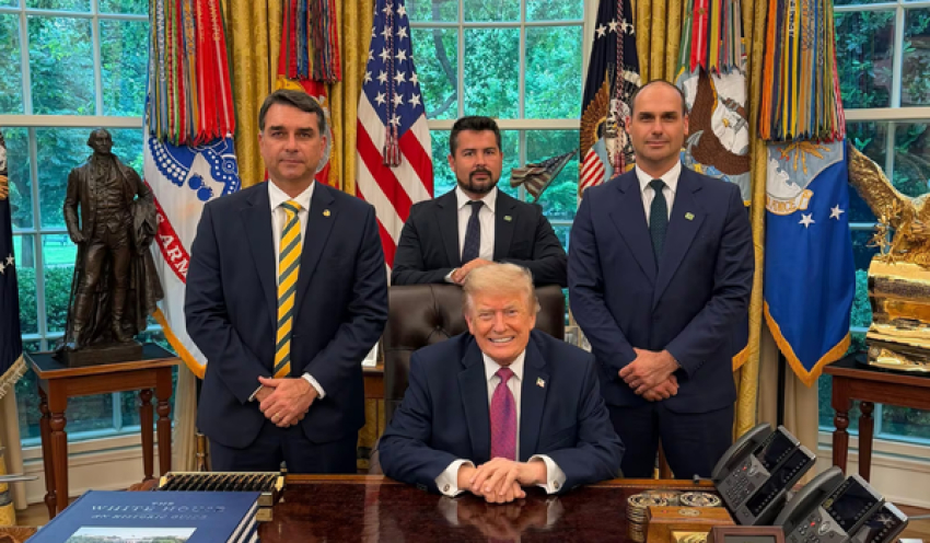 Flávio Bolsonaro diz a Trump que haverá ‘diferença gritante’ entre seu governo e o de Lula