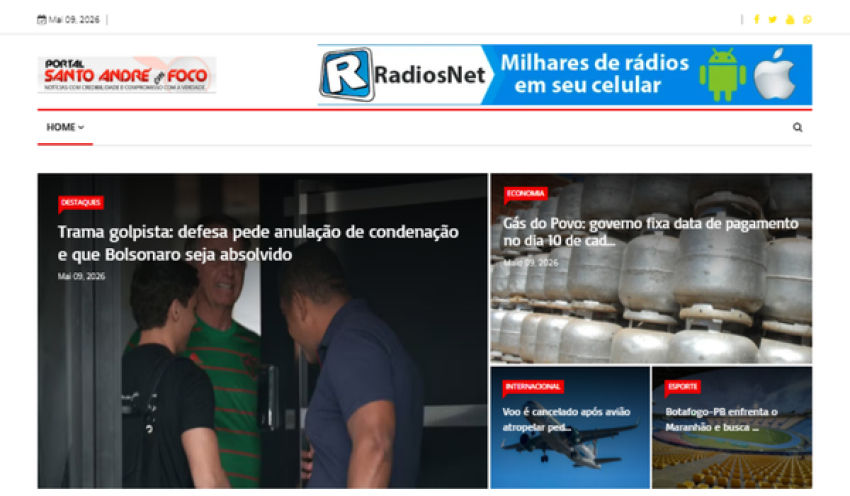 Relação de matérias publicadas no Portal Santo André em Foco hoje, 09 de Maio de 2026