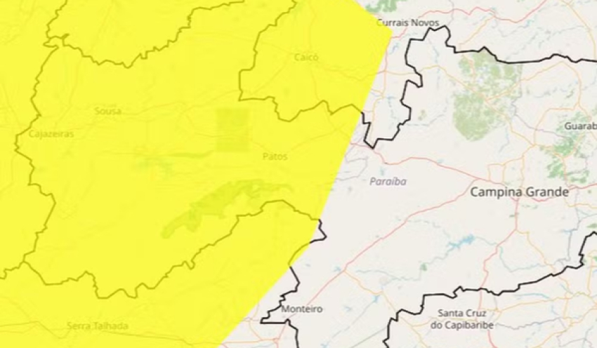 Inmet emite alerta de baixa umidade do ar para mais de 90 cidades da Paraíba