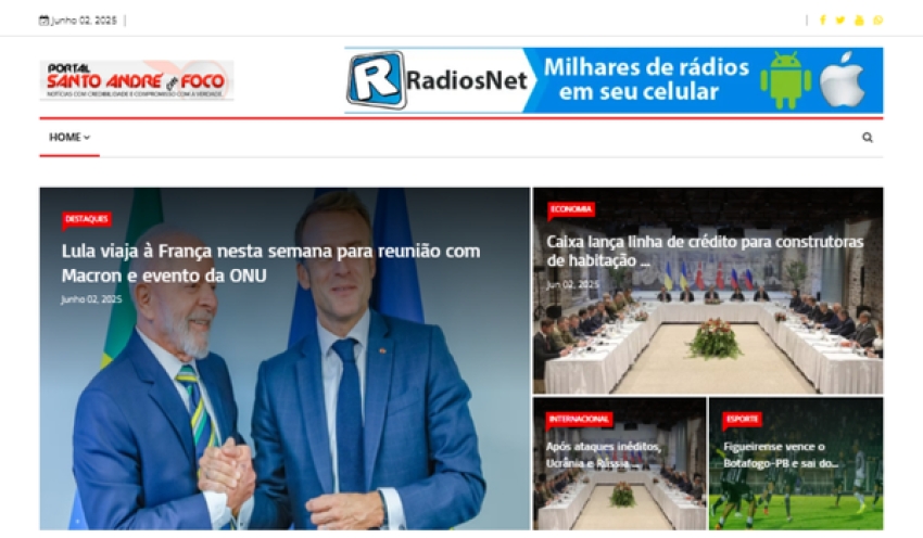 Relação de matérias publicadas no Portal Santo André em Foco hoje, 02 de Junho de 2025