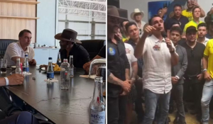 Flávio Bolsonaro se encontra com Gusttavo Lima e outros cantores sertanejos em Goiás
