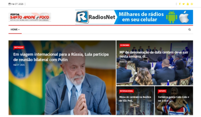 Relação de matérias publicadas no Portal Santo André em Foco hoje, 07 de Maio de 2025