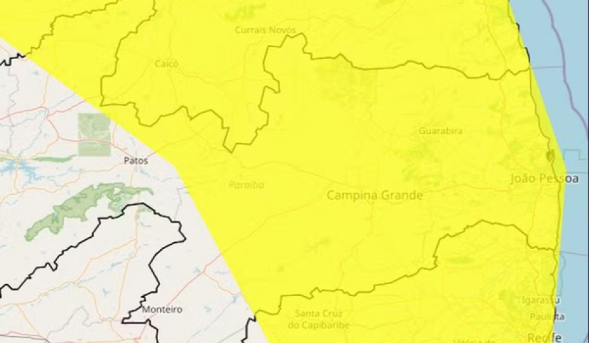 Inmet emite alerta de chuvas intensas para João Pessoa e mais 148 municípios