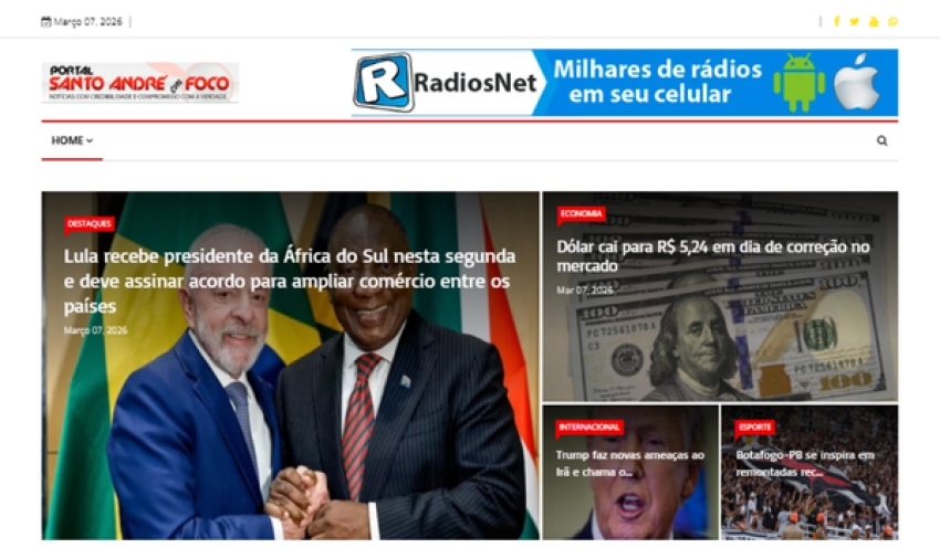 Relação de matérias publicadas no Portal Santo André em Foco hoje, 07 de Março de 2026