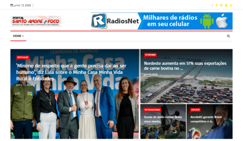 Relação de matérias publicadas no Portal Santo André em Foco hoje, 13 de Junho de 2026