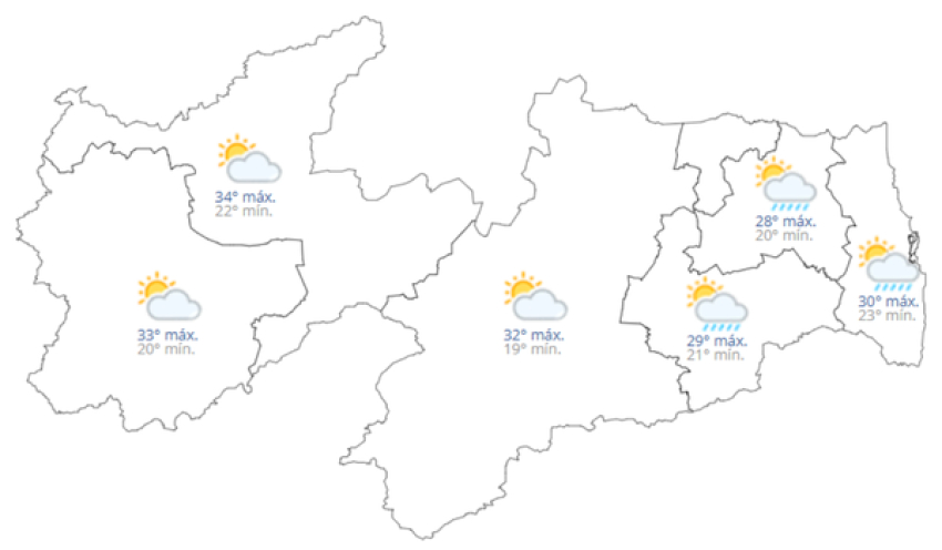 Previsão do tempo hoje, 29 de Abril de 2026