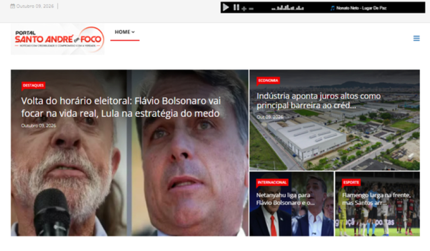 Relação de matérias publicadas no Portal Santo André em Foco hoje, 09 de Outubro de 2026