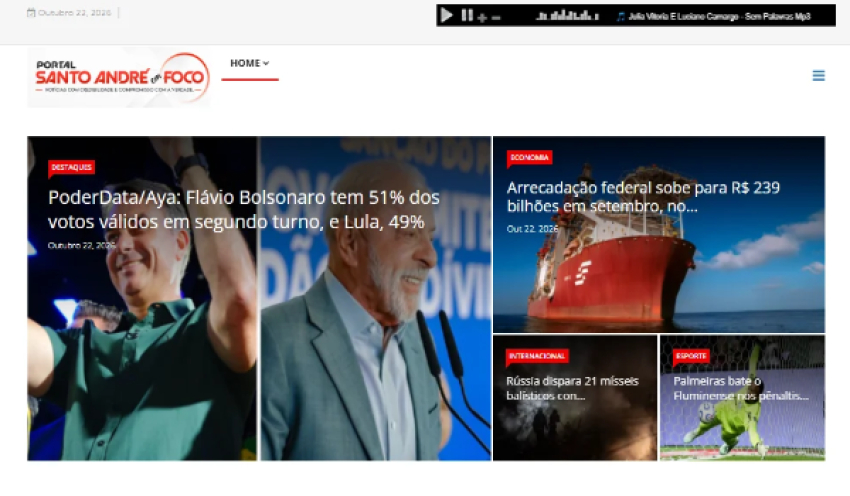 Relação de matérias publicadas no Portal Santo André em Foco hoje, 22 de Outubro de 2026
