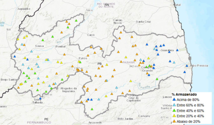 Paraíba tem mais da metade da capacidade hídrica, mas Cariri ainda enfrenta cenário desigual