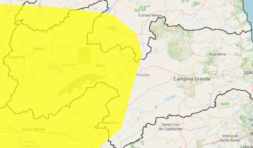 Inmet emite alerta amarelo de baixa umidade do ar para mais de 100 cidades da PB