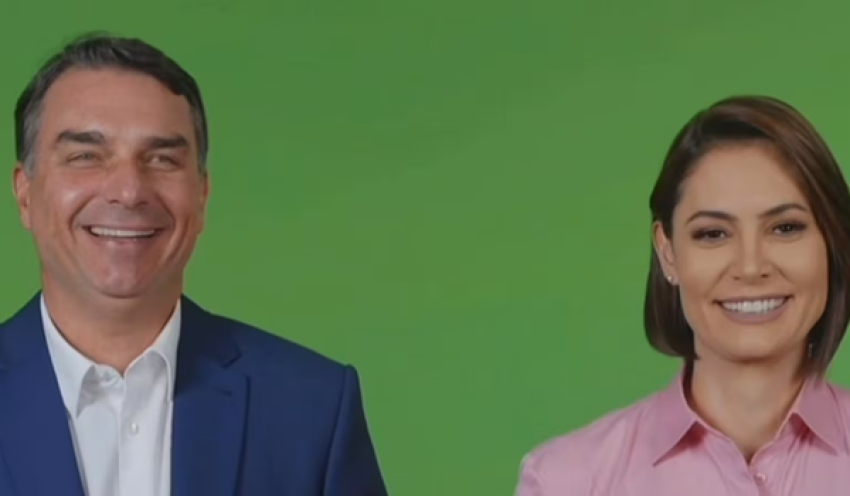 Após rompimento, Michelle e Flávio Bolsonaro aparecem em vídeo de campanha