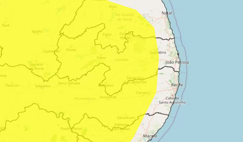 Inmet alerta para baixa umidade do ar em mais de 180 cidades da Paraíba; veja quais
