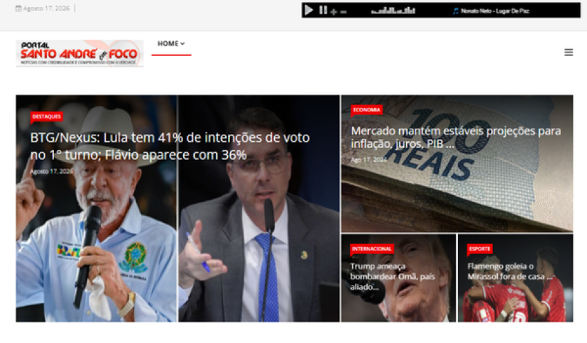 Relação de matérias publicadas no Portal Santo André em Foco hoje, 17 de Agosto de 2026