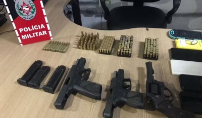 Nove suspeitos de integrar facção são presos com armas e mais de 200 munições, em Lucena, PB